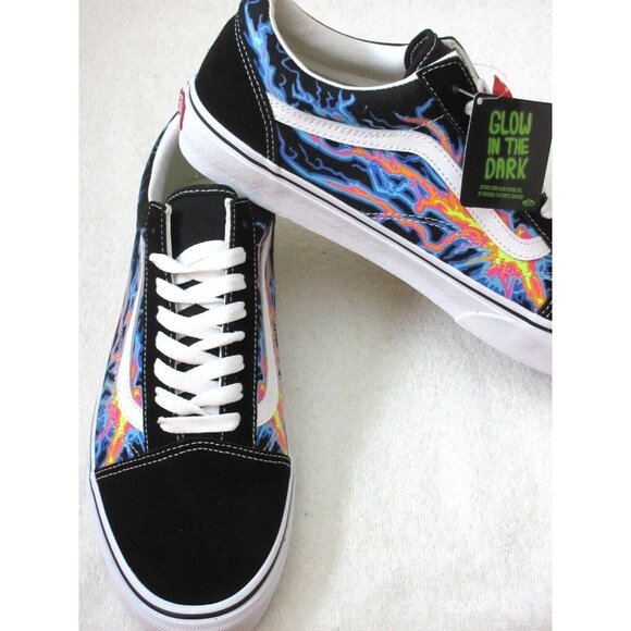 Vans Men's Old Skool Electric Flame Glow In The Dark Skate shoes Sizes NIB - Picture 4 of 5